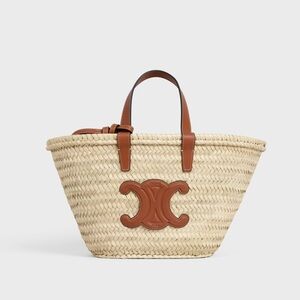 TEEN CELINE CLASSIC PANIER IN PALM LEAVES AND CALFSKIN
